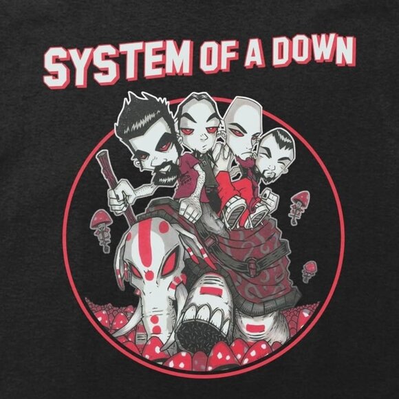 System Of A Down Mushroom People Graphic T-Shirt Rock Band Fan Concert Streetwea - Picture 2 of 5